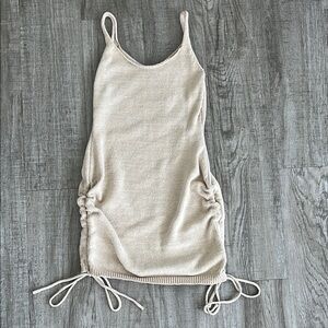 Cream Knit Sleeveless Dress